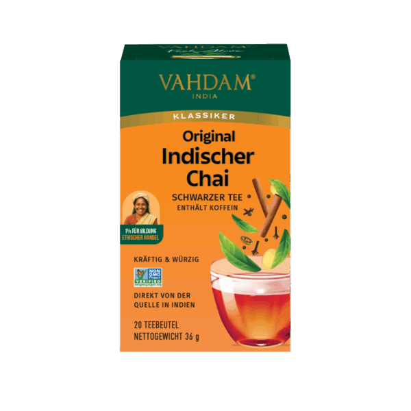 Vahdam Kurkuma Original Indischer Chai (18 Infusionsbeutel)