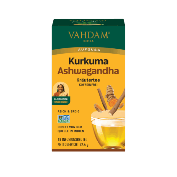 Vahdam Kurkuma Ashwagandha (18 Infusionsbeutel)